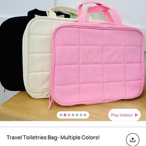 CreamQuilted Toiletry Bag